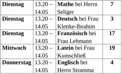 Plan für den Förderunterricht (Bild vergr&ouml;&szlig;ern)