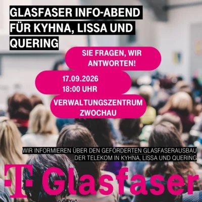 Flyer zum Info-Abend zum Thema Glasfaserausbau in Kyhna, Lissa und Quering