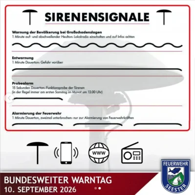 Bundesweiter Warntag am 10. September 2026