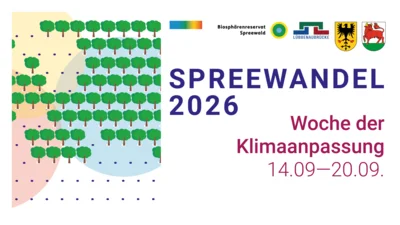 Grafik zur "Woche der Klimaanpassung" im Spreewald. Grafik: Stadt Lübben (Spreewald) (Bild vergr&ouml;&szlig;ern)