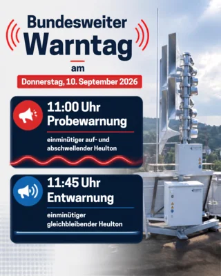Bundesweiter Warntag am 10. September 2026: Sirenen in Wunsiedel werden getestet