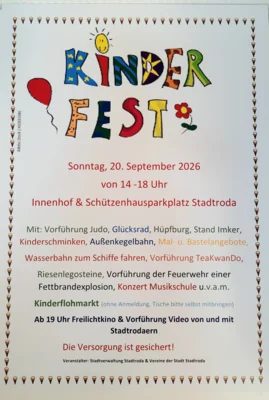 Kinderfest der Stadt Stadtroda und Stadtrodaern Vereinen mit Vorführungen der Vereine, Kinderflohmarkt und v.a.m.