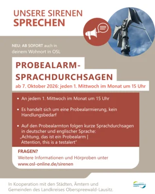 Start für Sirenen-Sprachdurchsagen in OSL