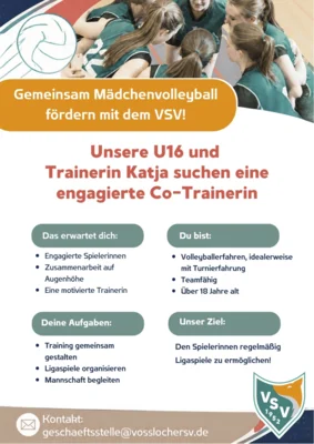 Co-Trainerin für unser U16 Volleyball Team gesucht (Bild vergr&ouml;&szlig;ern)