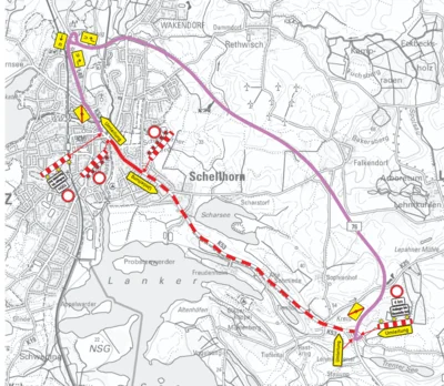Umleitung - Sperrung K 53 (Bild vergr&ouml;&szlig;ern)