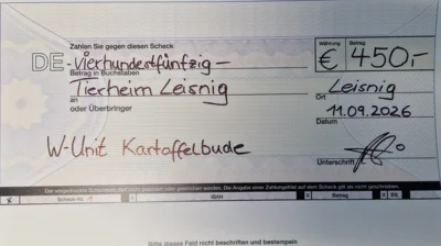 450 Euro für den Tierschutz: Überraschungsbesuch im Tierheim Leisnig (Bild vergr&ouml;&szlig;ern)