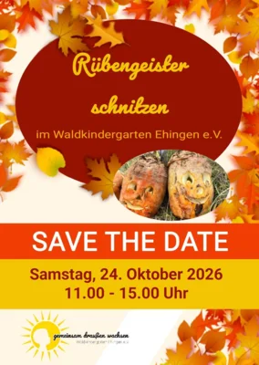 Rübengeister schnitzen "Save the date"