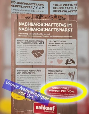 Meldung: Nachbarschaftstag nahkauf Kirchenlamitz