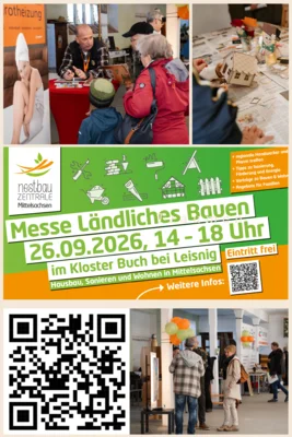 Messe "Ländliches Bauen" am 26. September 2026 in Klosterbuch