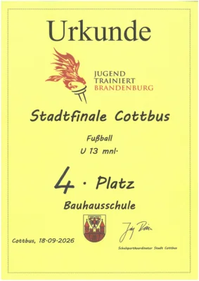 Stadtfinale Fußball U13: Platz 4!