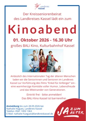 Kinoabend für Senioren - Der Landkreis Kassel lädt ein (Bild vergr&ouml;&szlig;ern)