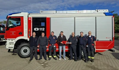 Abholung des TLF3000 bei Rosenbauer (Bild vergr&ouml;&szlig;ern)