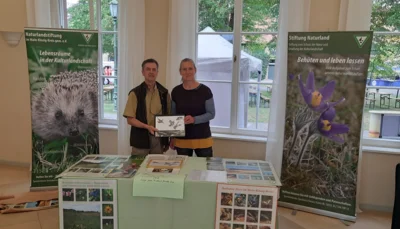Unsere Vorstandsmitglieder Gerhard Hruby und Sabine Graf beim "Tag der Jagd" auf dem Weiherhof.
