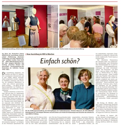 Bericht in der Sudetendeutschen Zeitung, 21.08.2026