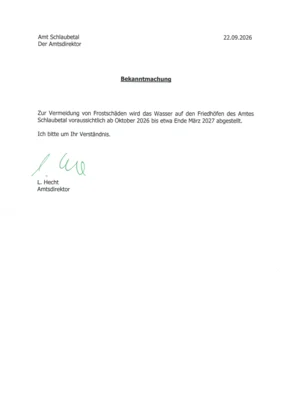 Bekanntmachung Friedhöfe des Amtes Schalubetal (Bild vergr&ouml;&szlig;ern)