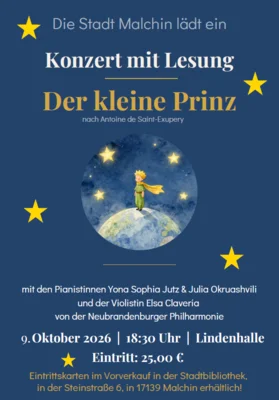 Eine Reise zu den Sternen: „Der kleine Prinz“ kommt nach Malchin Konzert mit Lesung am 9. Oktober in der Lindenhalle