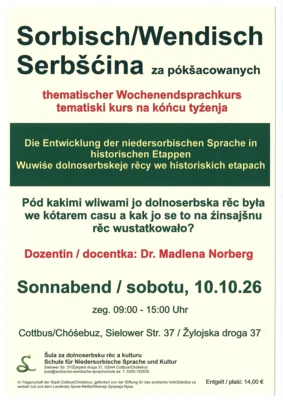 Sprachkurs Sorbisch/Wendisch (Bild vergr&ouml;&szlig;ern)