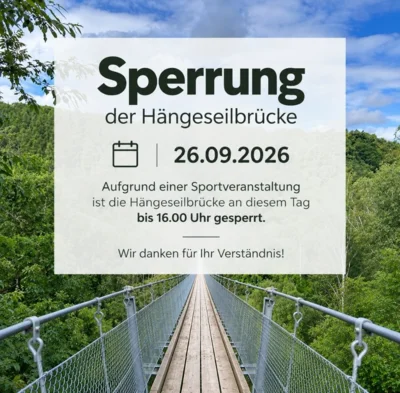 Sperrung Hängeseilbrücke (Bild vergr&ouml;&szlig;ern)