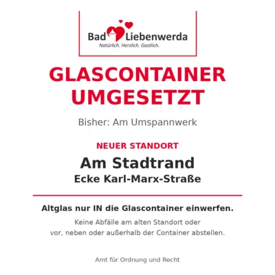 Umsetzung der Glascontainer Bad Liebenwerda, Am Umspannwerk
