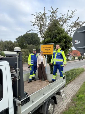 Neue Ortsschilder für die Recknitzstadt Laage