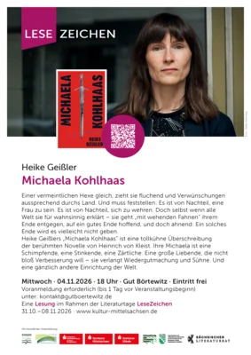 Lesung von Heike Geißlers "Michaela Kohlhaas" - Voranmeldung erforderlich! (Bild vergr&ouml;&szlig;ern)