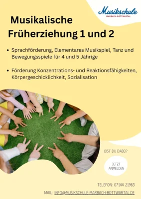 Plakat Musikalische Früherziehung für 4- und 5-jährige