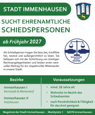 Meldung: Ehrenamt mit Verantwortung! Werden Sie Schiedsperson