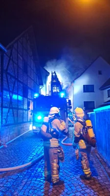 Foto: Brand in der Kranichfelder Rosengasse 2023; Foto J. Bauer (Bild vergr&ouml;&szlig;ern)
