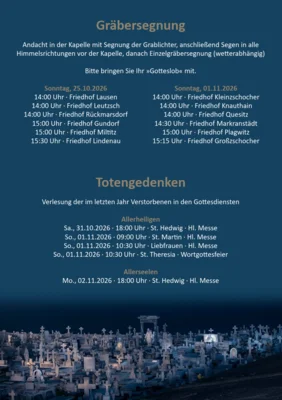Gräbersegnung auf dem Pfarrgebiet 2026