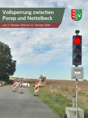 Vollsperrung zwischen Porep und Nettelbeck (Bild vergr&ouml;&szlig;ern)