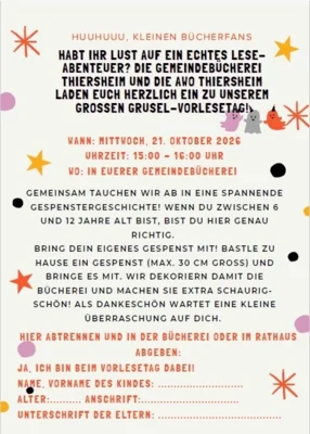 Grusel-Vorlesetag in der Gemeindebücherei