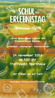 Schulerlebnistag am 14. November 2026 in Kyritz
