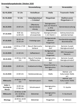 Veranstaltungskalender Oktober 2026 der Gemeinde Steinigtwolmsdorf (Bild vergr&ouml;&szlig;ern)
