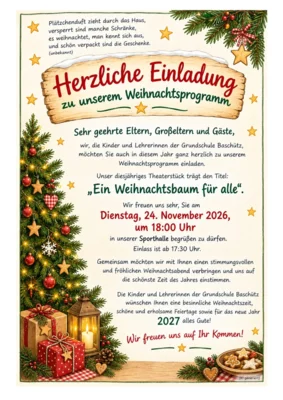 Einladung zum Weihnachtsprogramm in der Sporthalle Baschütz (Bild vergr&ouml;&szlig;ern)