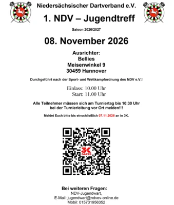 1. NDV-Jugendtreff der Saison 2026/27 am 08.11. in Hannover (Bild vergr&ouml;&szlig;ern)