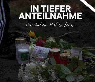 Die Fahnen stehen auf Halbmast (Bild vergr&ouml;&szlig;ern)