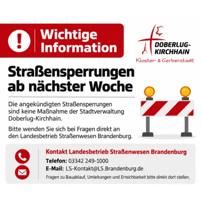 Straßensperrungen ab 12. Oktober: Keine städtische Baumaßnahme (Bild vergr&ouml;&szlig;ern)