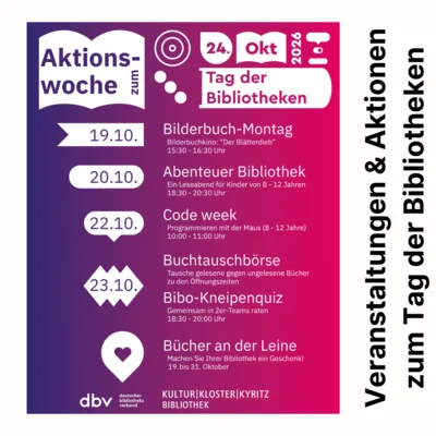 Stadtbibliothek lädt zum Tag der Bibliotheken ein