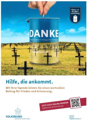 Haus- und Straßensammlung des Volksbundes Deutsche Kriegsgräberfürsorge bis 31. Dezember 2026