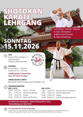 Hochkarätiger Shotokan Karate Lehrgang