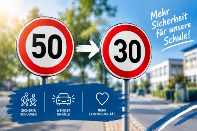 Ein Erfolg für mehr Sicherheit: Tempo 30 vor dem Lessing-Gymnasium und Berufskolleg