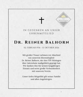 In dankbarer Erinnerung an Dr. Reiner Balhorn (Bild vergr&ouml;&szlig;ern)
