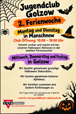 Öffnungszeiten Jugendclub 2. Ferienwoche