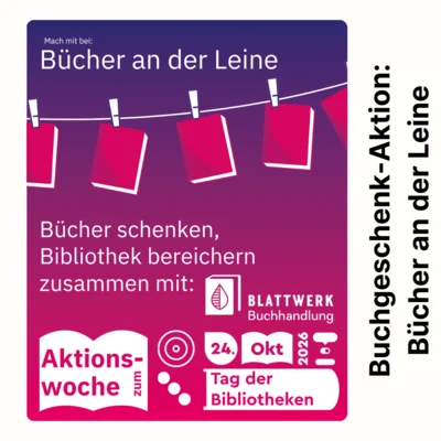 Aktion zum Tag der Bibliotheken: Bücher an der Leine (Bild vergr&ouml;&szlig;ern)