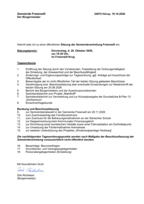 Einladung GV am 29.10.2026