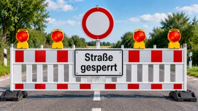Straßensperrung (Bild vergr&ouml;&szlig;ern)