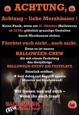 Gruselige Gestalten ziehen an Halloween durch Merzhausen
