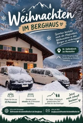Weihnachten im Berghaus - eure Chance