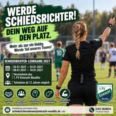 Meldung: Werde Schiedsrichter bei Eintracht Wandlitz!