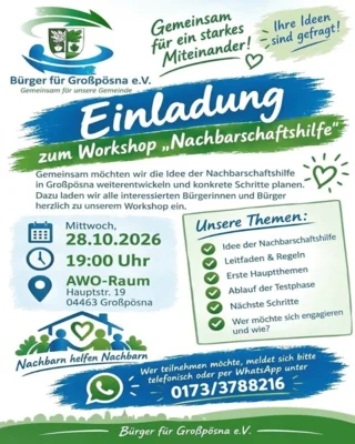 Einladung zum Workshop "Nachbarschaftshilfe"